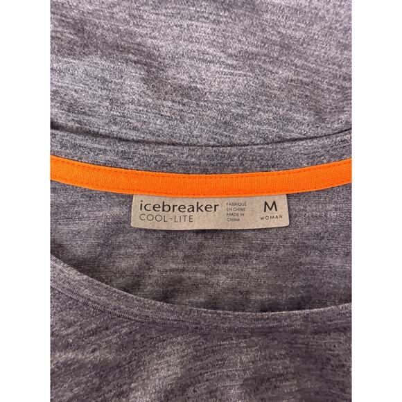 Icebreaker Base Layer Shirt Medium Womens Cool Lite Merino Wool Gray - Picture 7 of 10